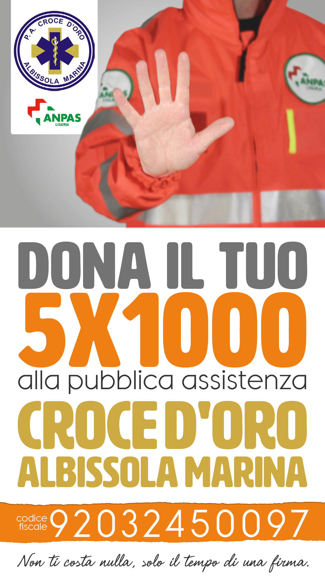 dona il tuo 5x1000. Codice Fiscale 92032450097